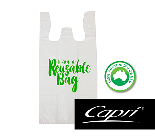 CARRY BAG MEDIUM REUSABLE WHITE 470X235X130MM (100) picture