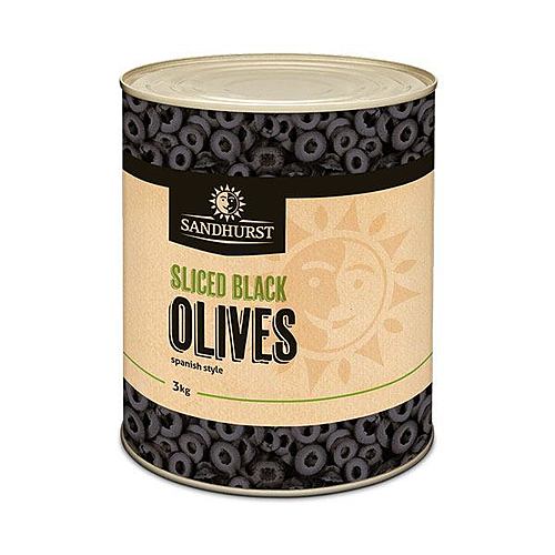 SANDHURST SLICED BLACK OLIVES 3KG picture